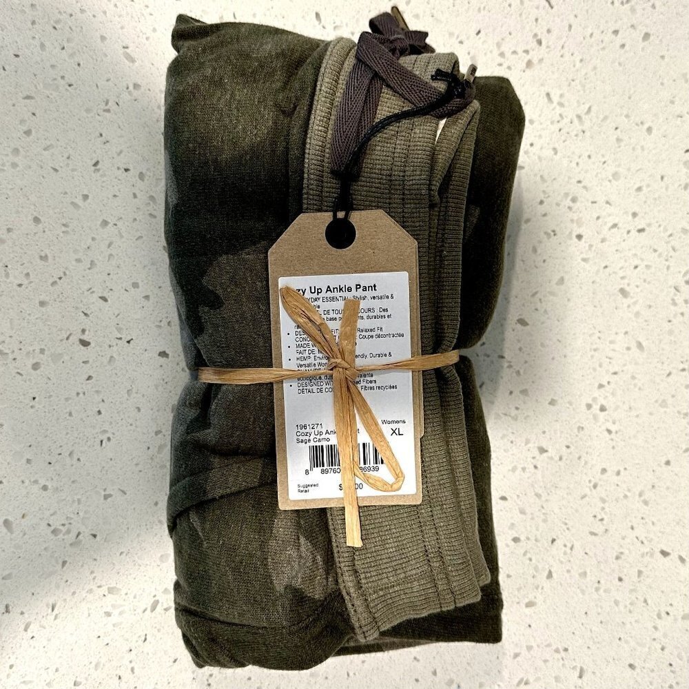 NWT Prana Cozy Up Ankle Jogger Sweatpant in Sage Camo - Size Extra Large - Picture 6 of 14